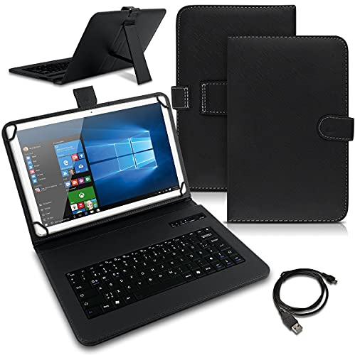 NAUCI Tablet Hülle kompatibel mit Blackview Tab 16 15 13 12 11 10 Pro 9 8 8E Tasche Tastatur Bluetooth Deutsch QWERTZ Case Schutzhülle Cover