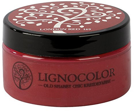 Lignocolor 100ml Kreidefarbe (London Red) Shabby Chic Lack Landhaus Stil Vintage Look Chalky finish