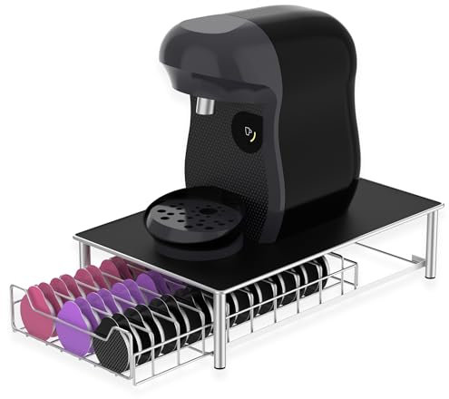 ZENO Coffee Pod Holder for Tassimo Capsules | Holds 60 Coffee Pods | Kitchen Storage Drawer | Pod Drawer Dispenser | 2 In 1 Coffee Pod Holder & Coffee Machine Stand
