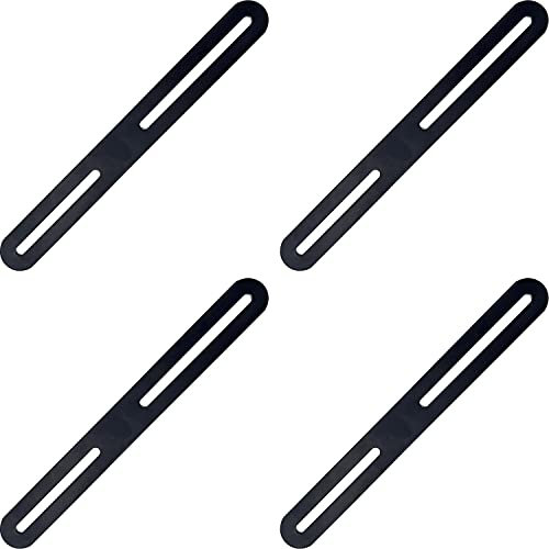 Verstellbare Flachverbinder Ausbesserungsplatte Holzverbinder Verbindungsplatte - 4 Stück 215x24mm Flache Ecke Bracket mit Langloch für Reparatur Befestigung Holz, Möbel und DIY Projekte(Schwarz)
