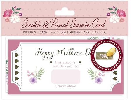 Eurowrap Make Your Own Scratch Card, Scratch and Reveal Surprise Card For Mother's Day Personalise Gift Love
