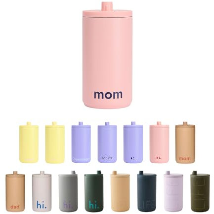 Design Letters Thermobecher Rosa 350 Ml | Geschenke für Mama | Kaffeebecher To Go mit Isoliertem Edelstahl | Mom Tasse | Auslaufsicher