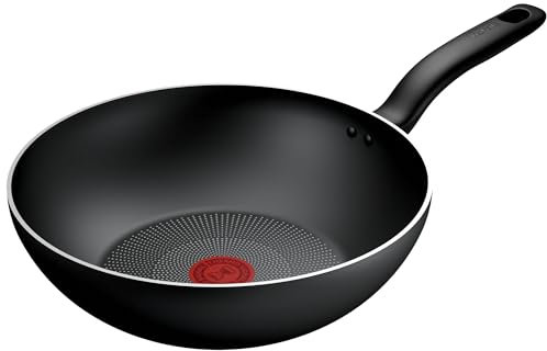 Tefal Titanium Essential Wok Pan 28 cm, Non-Stick Coating, All Hobs Compatible Except Induction, Metal Safe, Flawless Glide, Everyday Use, B9411944
