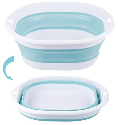 Yzpklhw Lavabo Pieghevole da 2,7 L, Ciotola Portatile Salvaspazio per Campeggio, Cucina, Casa (Blu)