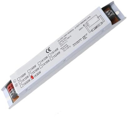 OVARIA Alimentatore elettronico Compatto T8 da 36 W. 1 Lampada. Luci da scrivania a Tubo ad Avvio istantaneo. Reattori Fluorescenti