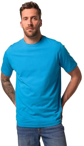 JP 1880 Herren große Größen Übergrößen Menswear L-8XL T-Shirt, Basic, Rundhals, gekämmte Baumwolle helles azurblau XL 702558758-XL