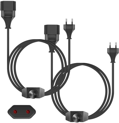 Variateur LED avec câble de 2 m, 2 câbles de lampe avec interrupteur à variateur d'intensité, intensité variable en continu, 220-250 V/100 W Max, variateur rotatif pour lampes LED (noir)