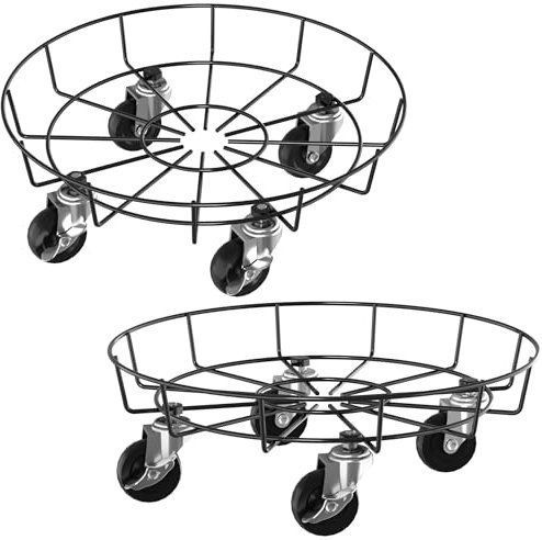 SUBTLETY Rullo per piante in metallo, rotondo, con ruote, per interni ed esterni, portata fino a 150 kg, per piante in vaso e mobili (tipo C)