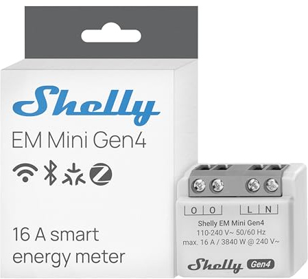Shelly EM Mini Gen4 Smart Energy Meter Wi-Fi Matter & Zigbee, 1-Channel 16A