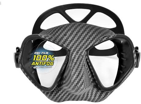C4 Maschera CONDO-R CARBON ANTIFOG per Apnea Pesca sub Snorkeling e Immersioni (CARBON ANTIFOG)