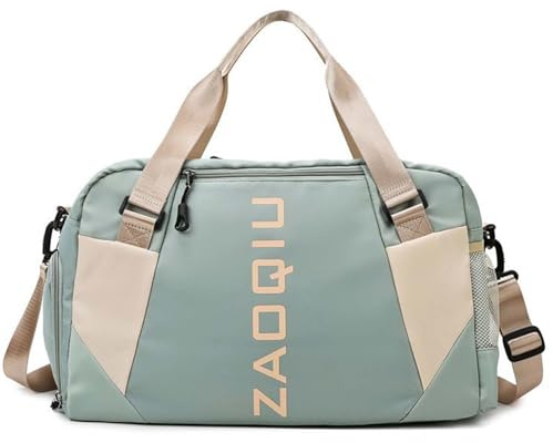 Bolsa Deporte Mujer y Hombre,Bolsa Viaje Macuto con Zapato y Compartimento HúMedo,Bolsas de Impermeable Fin de Semana para Mujer para El Gimnasio, La NatacióN y Los Viajes (Verde)