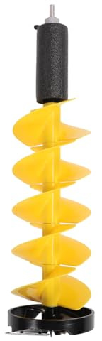 Luocute Isfiskeborr, 8 Tum Roterande Diameter 28 Tum Längd Aluminiumlegering Nylon Isborr för Djupvattenområden, med Bladskydd