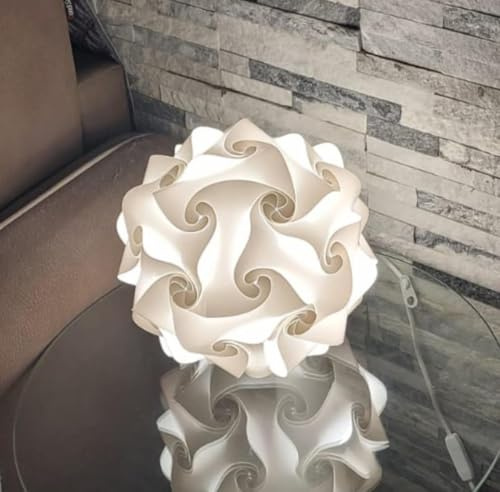 Lampadesign ® Lampada da comodino Camera da letto a Led Sfera Bianca moderna Abat jour FIOCCO 23 cm Luce notte lettura relax Tavolo Tavolino Scrivania Lampadina E27 Lampade comodini stanza