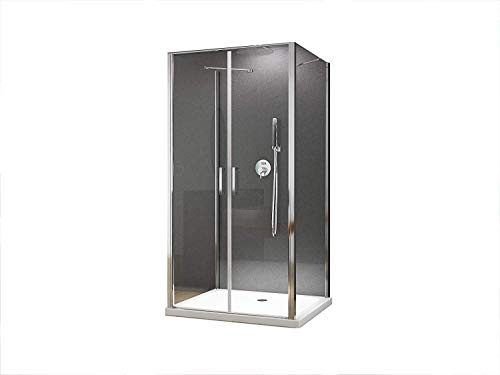 BuyLando.Shop [Typ-Nora's] 80x80x195cm U-formad duschkabin - dusch - pedaldörr - ESG - klart glas - variationer