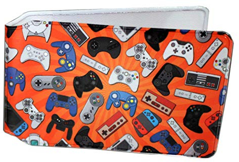 (80+ Designs) Bus Pass Wallet Credit Travel Rail Ticket Card Holder for Oyster Zip Business ID Card - Bifold - Party Bag Gift School Leaver (Game Console Controller)