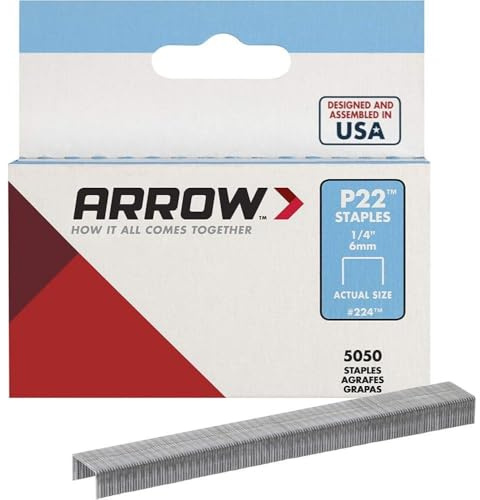 Arrow Fastener Staples P22 Model 224 - Genuine P22 Staple Gun Compatible, 5,050 Pack, 1/4 Inch