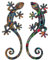 GECKO SALAMANDRE SET de 2 neuf Couleur SUD de 35cm Porte Bonheur à suspendre ou poser