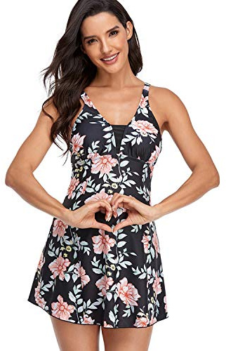 SEDEX Donna Costume Gravidanza Piscina Nuoto Mare Costume da Bagno Intero Premaman Essential Bikini maternità Monokini (Nero, M)