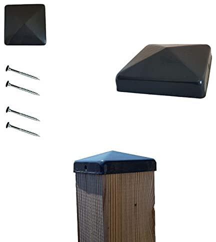 Chapeaux ornement de poteau 91x91 mm RAL 7016 gris anthracite galvanisés à chaud par 2