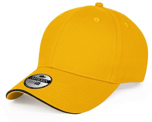 Artexia Baseball Cap Herren - Baumwolle Kappe Herren und Cap Damen - Basecap Herren Gelb