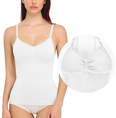 SLIMBELLE canotta da donna camisole per addome top modellante body shaper tanktop snellente senza cuciture camicia modellante con spalline a spalla top modellante top con spalline sottili
