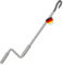 BAUHELD® Markisenkurbel mit Fleischer-Haken [Made in Germany] - Markisenstange mit Pulverbeschichtung [100cm] - Hochfester Handgriff aus Kunststoff - Kompatibel mit ovalen Markisen-Ösen - RAL 7035