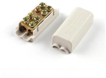 Quick Wire Connector T-Type High Power Terminal Block 60A/400V 1-6mm2 Cable Splitter 100A/1000V 2.5-10mm2 Junction Box CZAOINCU(ZK-1306-2,One Size)