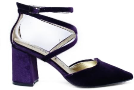 Azarey - Salón Terciopelo Tiras Cruzadas - 459F623 para: Mujer Color: Purpura Talla: 39