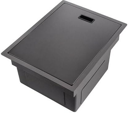 Miuxe Évier De Cuisine Dissimulé Caché avec Robinet Et Couvercle Pliants, Éviers De Bar De Poste De Travail sous Plan en Acier Inoxydable, Éviers De Lavabo Une Cuve pour Petite Cuisine