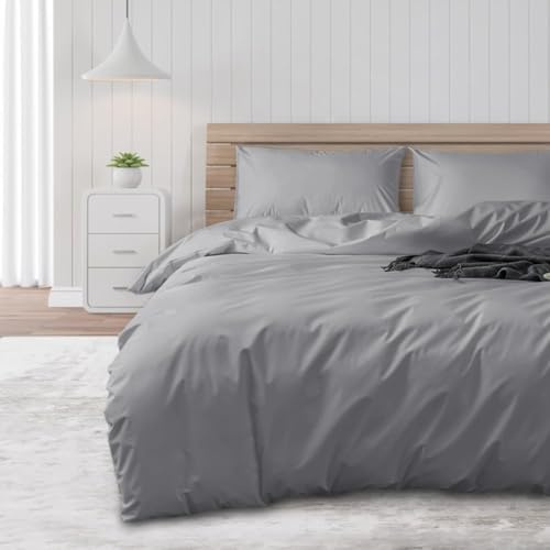 DUJUIKE Wasserdichter Bettbezug, Bettdeckenschutz, wasserdicht, Anti-Inkontinenz, geeignet für Haustiere, Katzen und Hunde, Kinder, ältere Menschen, Doppelreißverschluss (Grau, Twin (135 * 200 cm))