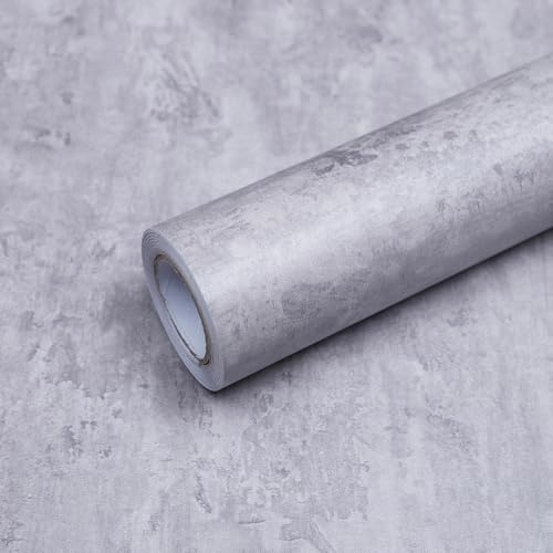 FEILAYS Självhäftande film möbelfolie självhäftande tapet mörkgrå betongtextur tjock matt 40 cm x 5 m vattentät möbeldekal cementmönster dekorativ folie vinyl självhäftande folie gör-det-själv