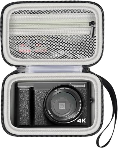 Grapsa Cámara digital 4K zoom cámara de fotos bolsa, Interior gris, Maleta