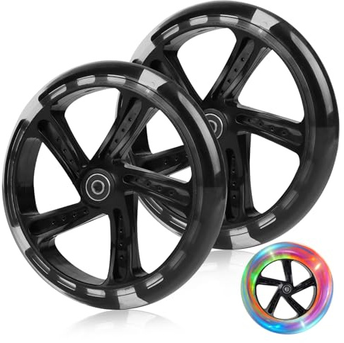 DBREAKS Ruedas para patinete de trucos 2 piezas 200mm Ruedas de repuesto con rodamientos ABEC 9 dureza 88A Adecuadas para todos los patinetes (Azul)