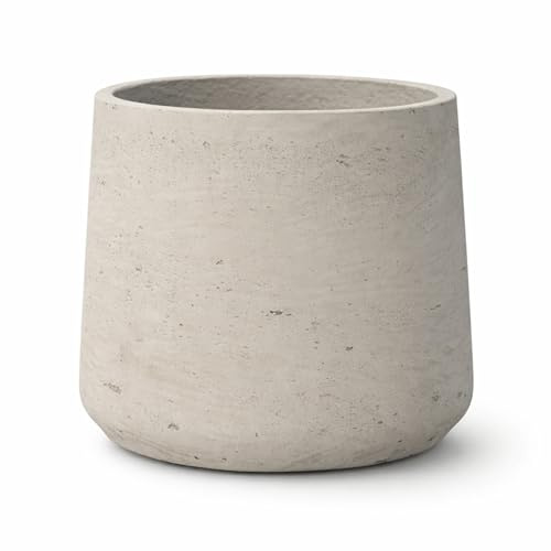 Finestgreen Patt Pflanzgefäß Grau L | Blumentopf für Innen- und Außenbereich, Frostfest, UV-Beständig, wasserdicht | Blumenkübel Betonoptik