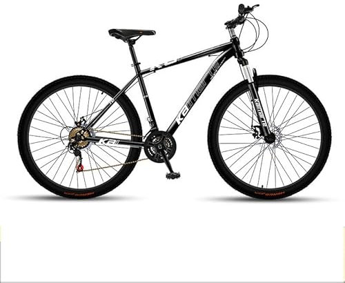 JXYQ Mountain Bike, 27,5 29 Pollici Mountain Bike, Uomo Donna MTB, Acciaio al Carbonio con parafanghi Freno a Disco Mountain Bike per Uomo Hardtail Bicicletta per Adulti, Nero 29 Pollici 24 velocità