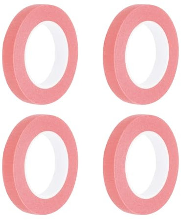 QUARKZMAN 4 Pcs 0.4 Pouce Large 14 Yards Rouleaux de Ruban de Masquage Rose pour Peintres, pour La Maison, Propre, sans coulures, Peinture, Papier Crépon Large