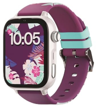 SaveFamily SaveWatch Plus 2 | Uppkopplad klocka för barn med GPS-lokaliserare, samtal, video, Whatsapp, Spotify, App Store - vit urtavla och Maui silikonrem