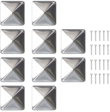 Aartner Fence Post Caps 3x3/4x4 inch, 10PCS Stainless Steel Fence Toppers, Weatherproof Fence Post Toppers, Square Fence Caps with Screws - Rot Protection, Durable Outdoor Post Covers (10, 10x10cm)