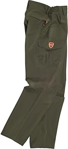 WORKTEAM Pantalón de Caza Impermeable, Forrado, con Múltiples Bolsillos, Cierre Metálico y Tejido Resistente, Ideal para Caza, Pesca, Senderismo y Outdoor. Hombre Verde Caza 3XL