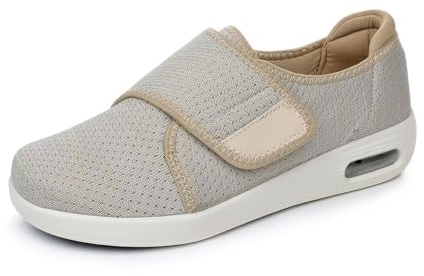 VibeCraft Chaussures Diabétiques Orthopédiques pour Homme et Femme,Adaptées aux Pieds Gonflés et Sensibles,Semelle Anti-Dérapante,Fermeture à Scratch Réglable pour Pieds Gonflés