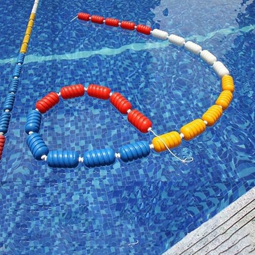 Swimming Pool Safety Rope - Lane Divider, 15m Pool Float, Swimming Lane Separator for Shallow/Deep Ends, Ideal for Competitions & Beach Use