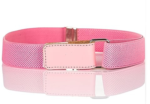 Olata Ceinture Élastique Extensible pour Enfants – Réglable avec Fermeture Auto-Aggripante, Idéale pour les 0-15 Ans. Rose Clair (8-15 ans)