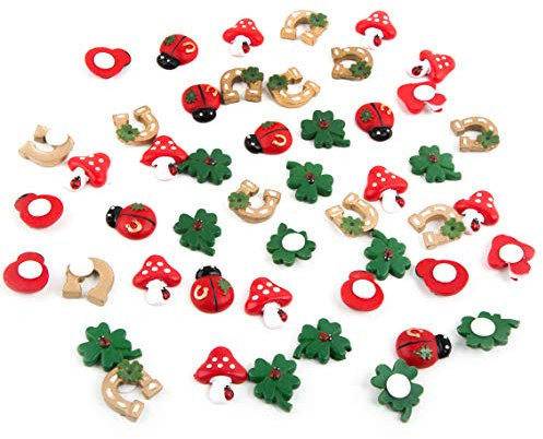 Logbuch-Verlag Glücksbringer Streudeko Set Marienkäfer Glücksklee Glückspilz Tischdeko zum Basteln & Kleben Silvester Neujahr Deko 2025