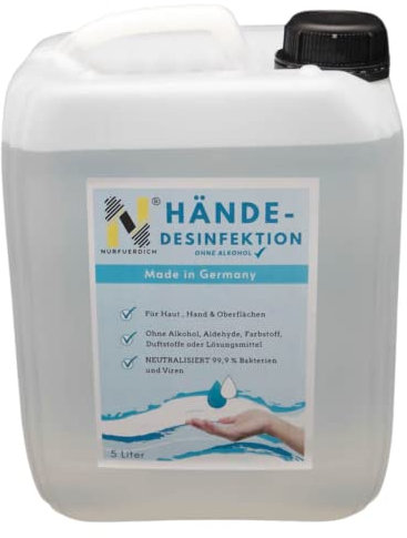 NURFUERDICH NEU 5 L Desinfektionsmittel Hände Flächen Haut Oberflächendefinition Germany