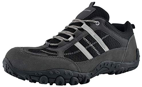 Knixmax Scarpe da Trekking Uomo Leggero Antiscivolo Traspiranti Grigio Scuro EU44