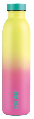 MILAN Botella isotérmica de acero inoxidable 591 ml Serie Sunset, rosa - amarillo