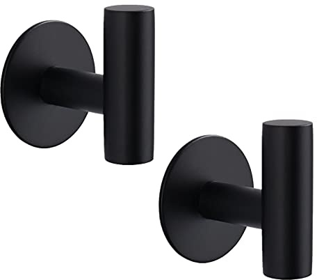 Bntuk Adhesive Hooks Heavy Duty Wall Hooks Stainless Steel Waterproof Shower Hook, Adhesive Holder Coat Hook for Hanging, Wall Mounted Towel Hooks for Bathroom Glass Window- 2 Pack