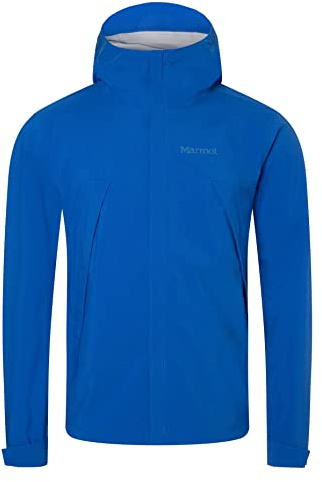 Marmot Precip Eco Pro Jacket Lightweight Hooded Rain Jacket Uomo, Blu (Dark Azure), L