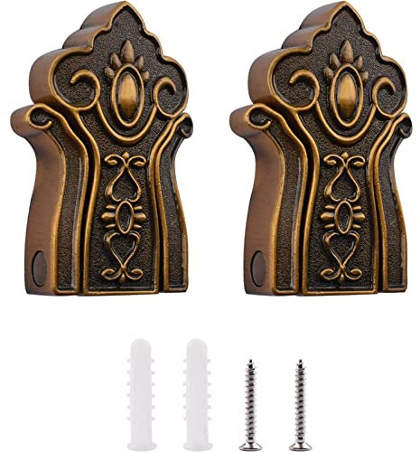 INCREWAY Faltbarer verdeckter Haken, 2 Stück, antike Klapp-Haken für Garderobenhaken aus Aluminium, Wandhaken für Zuhause (Bronze)