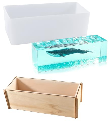 FineInno Stampi in Silicone per Resina Rettangolari Stampi per Sapone Stampi Resina Epossidica Cubo Rectangular Resin Mold Fai da Te Artigianale Esemplari di Insetti